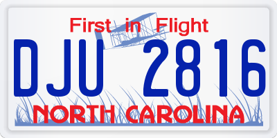 NC license plate DJU2816