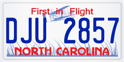 NC license plate DJU2857