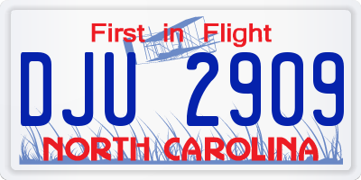 NC license plate DJU2909