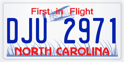 NC license plate DJU2971