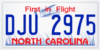 NC license plate DJU2975