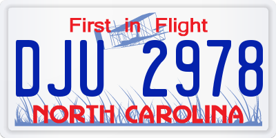 NC license plate DJU2978