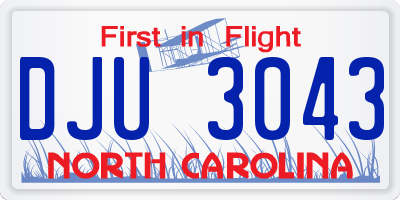 NC license plate DJU3043