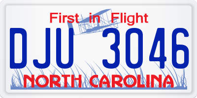 NC license plate DJU3046