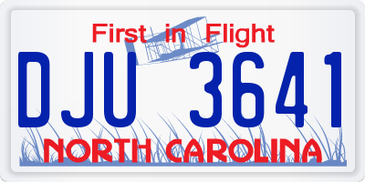 NC license plate DJU3641