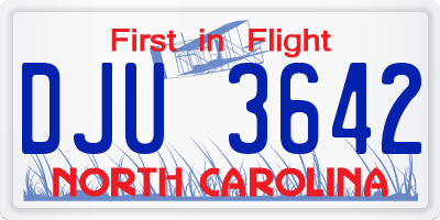 NC license plate DJU3642