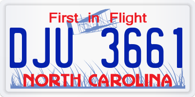 NC license plate DJU3661