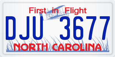 NC license plate DJU3677