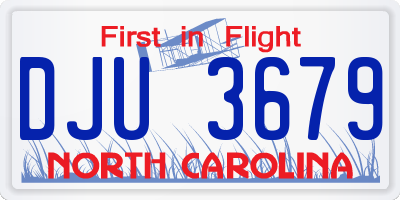 NC license plate DJU3679
