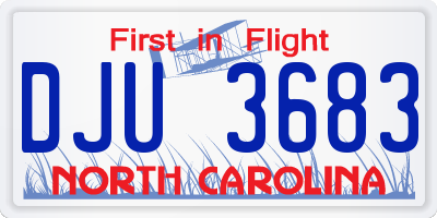NC license plate DJU3683