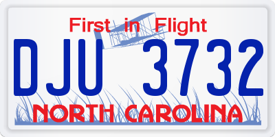 NC license plate DJU3732