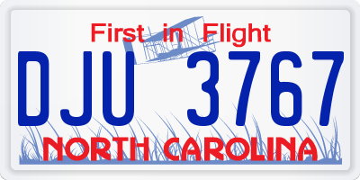 NC license plate DJU3767