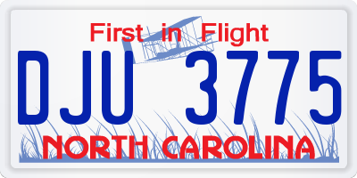 NC license plate DJU3775