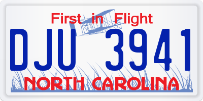 NC license plate DJU3941