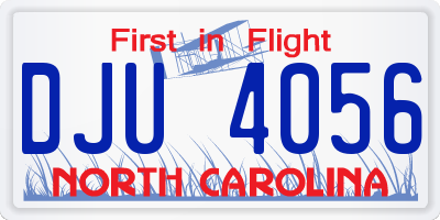NC license plate DJU4056
