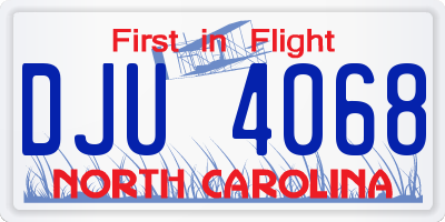 NC license plate DJU4068