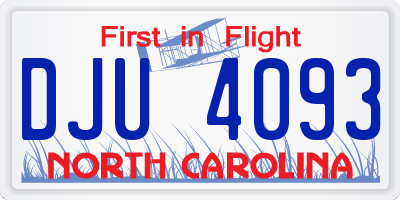 NC license plate DJU4093