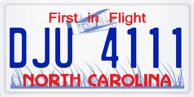 NC license plate DJU4111