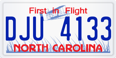 NC license plate DJU4133