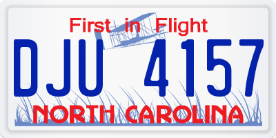 NC license plate DJU4157