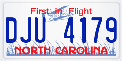 NC license plate DJU4179