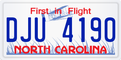 NC license plate DJU4190