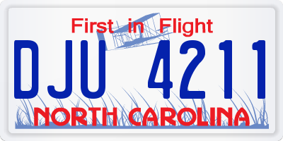 NC license plate DJU4211