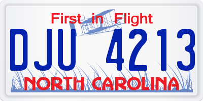 NC license plate DJU4213
