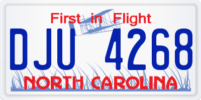 NC license plate DJU4268