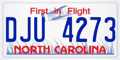 NC license plate DJU4273