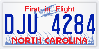 NC license plate DJU4284