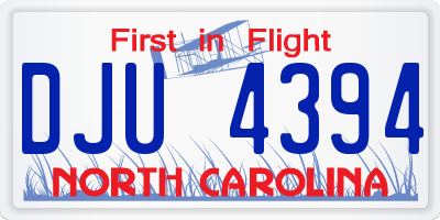 NC license plate DJU4394