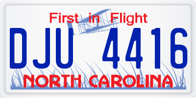 NC license plate DJU4416