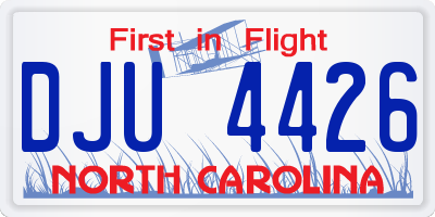 NC license plate DJU4426