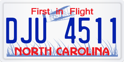 NC license plate DJU4511