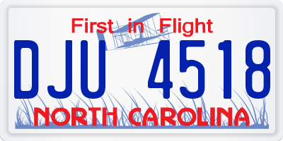 NC license plate DJU4518