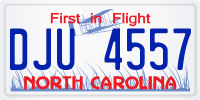 NC license plate DJU4557