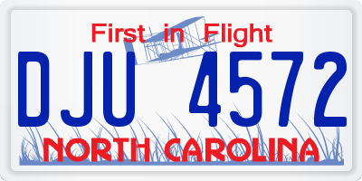NC license plate DJU4572