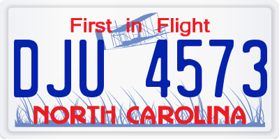 NC license plate DJU4573