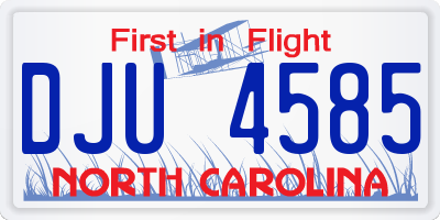 NC license plate DJU4585