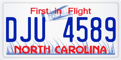 NC license plate DJU4589