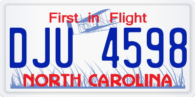NC license plate DJU4598