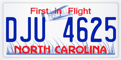NC license plate DJU4625