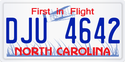 NC license plate DJU4642