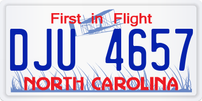 NC license plate DJU4657