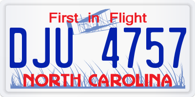 NC license plate DJU4757