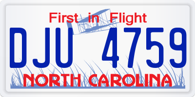 NC license plate DJU4759
