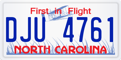 NC license plate DJU4761