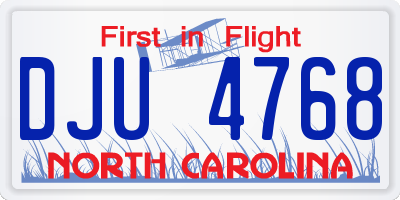 NC license plate DJU4768