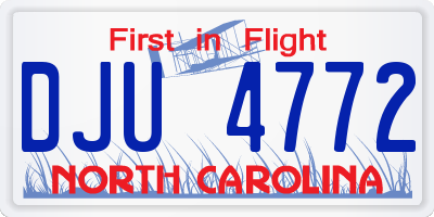 NC license plate DJU4772